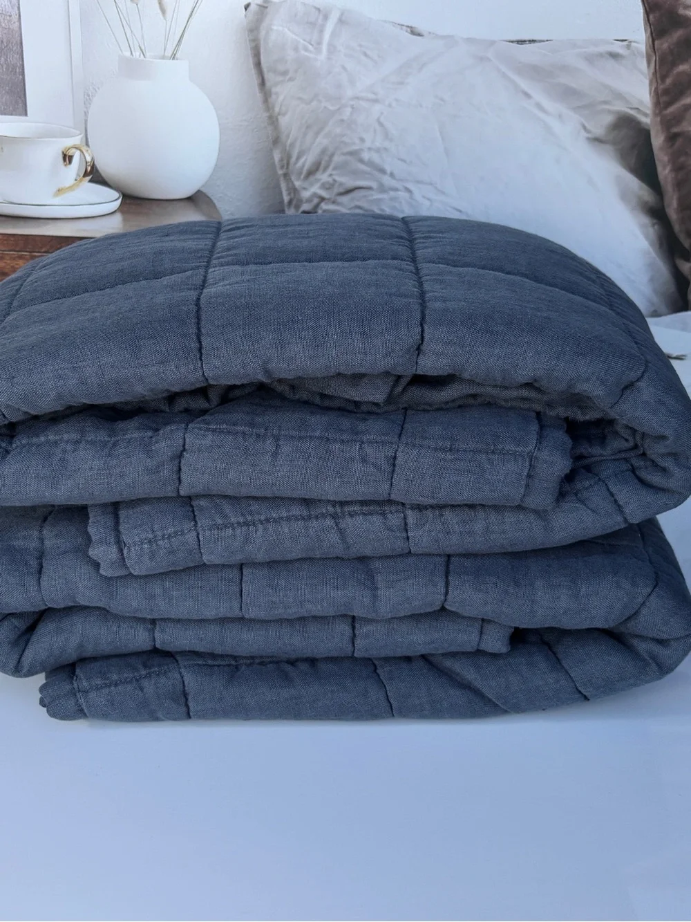 Nightfall European Linen Box King Sham Set Quince